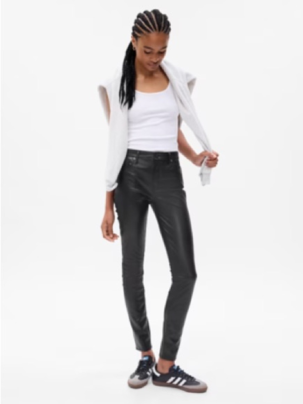 GAP Black Faux Leather Slim Pants